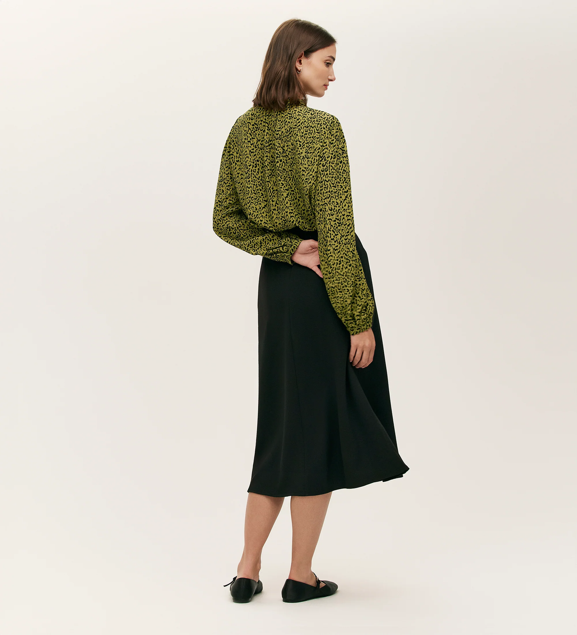 Keira Green Leopard Crepe Top - Image 5