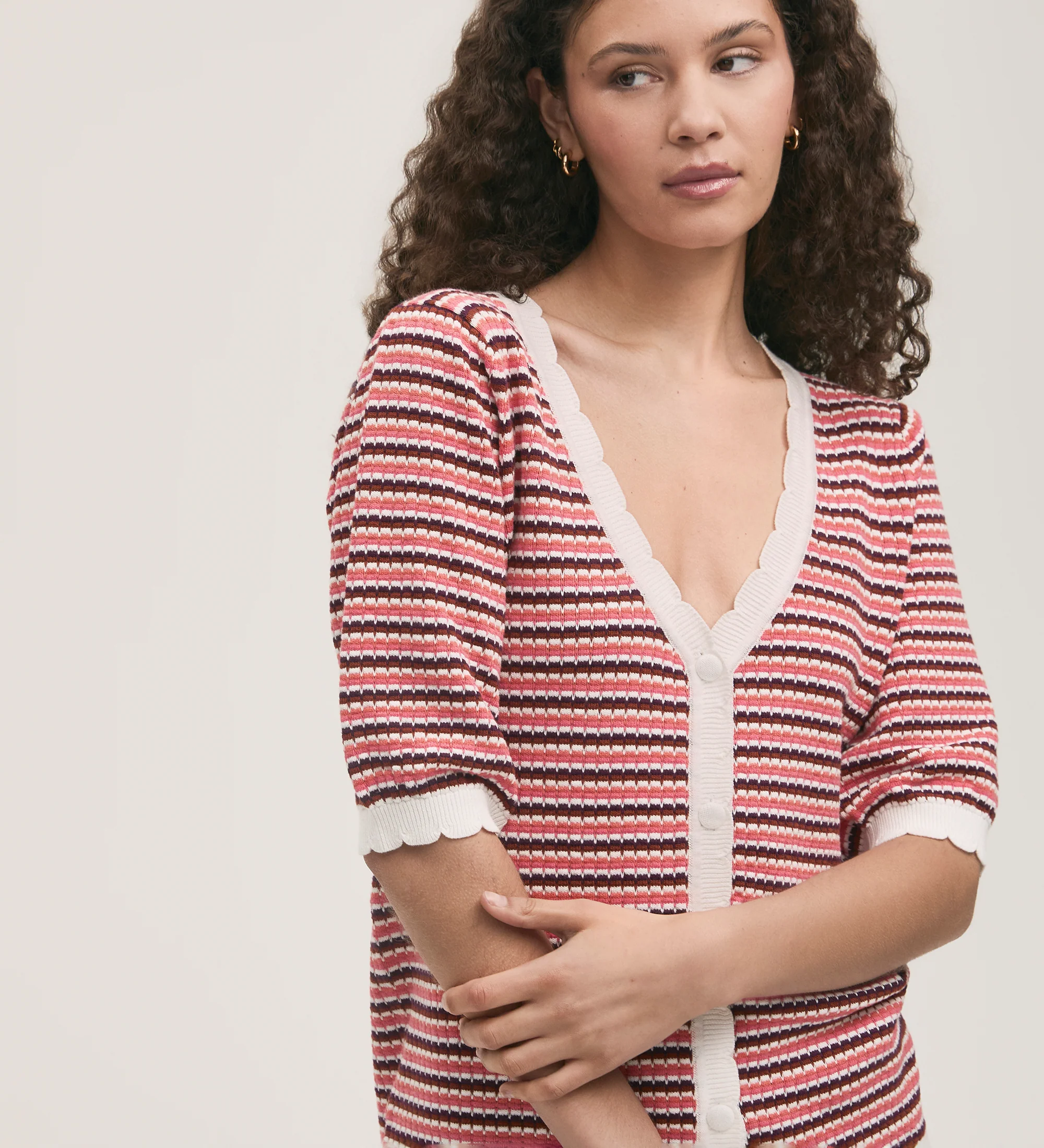 Willa Pink Stripe Cardigan - Image 3